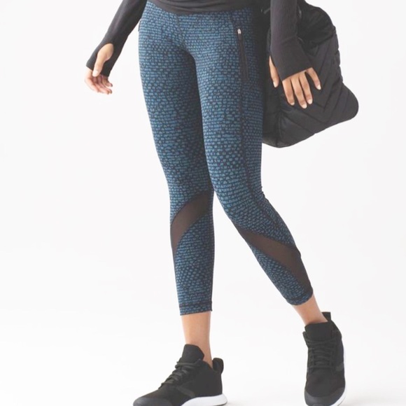 Lululemon Inspire ll Tights Shatter Weave Teal Training Gym Athletic - Picture 2 of 13